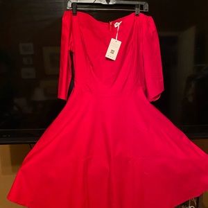 Cocktail Dress Red Off Shoulder